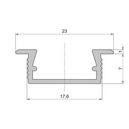 Lišta L BC03 pre LED pásy,bronzová, 1m