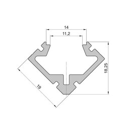 Lišta L BC15 45°/45° roh pre LED pásy, bronzova,1m