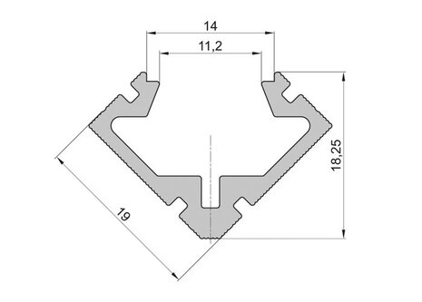 Lišta L BC15 45°/45° roh pre LED pásy, bronzova,1m