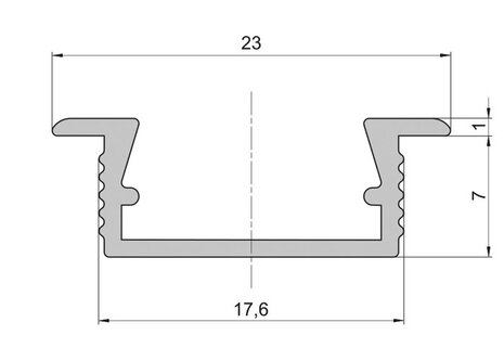 Lišta L XC03 pre LED pásy,strieborná,1m