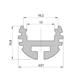 Lišta L XC07 pre LED pásy,strieborná, 1m