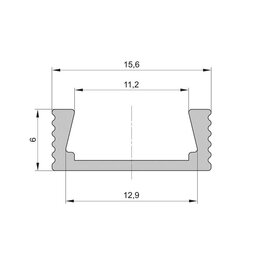 Lišta L XC11 pre LED pásy,strieborná,1m
