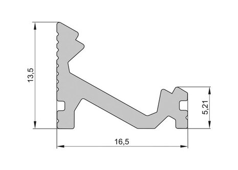 Lišta L XC15 30°/60° pre LED pásy, strieborná,1m