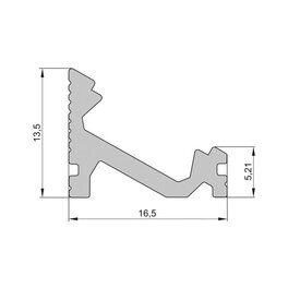 Lišta L XC15 30°/60° pre LED pásy, strieborná,1m