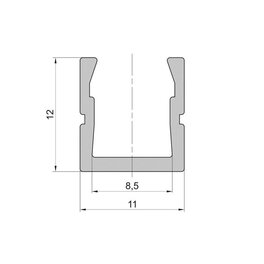 Lišta L XC27 pre LED pásy,strieborná, 1m