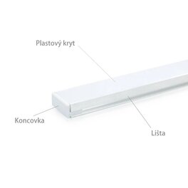 Plastový kryt P HR-ALU M pre lišty HR-ALU, mliečny